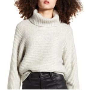NWT Leith Dolman Turtleneck Sweater in Light Grey XL Wool Alpaca